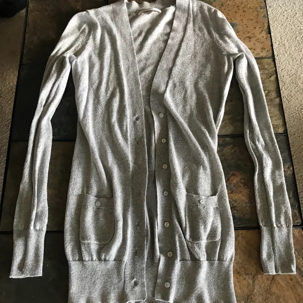 Victoria Secret Soft Grey + Glitter Cardigan
